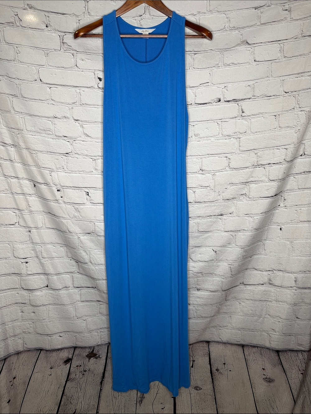 Lilly Pulitzer Ribbed Bright Blue Sleeveless Maxi Dress Size X-Large